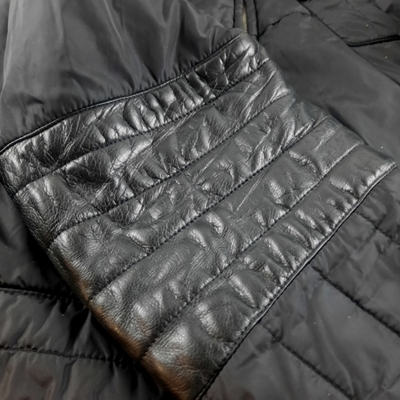 AW97 GUCCI x TOM FORD Vtg Moto Puffer Jacket Web Leather Nylon Biker Bomber - Picture 12 of 16